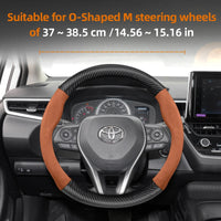 Couvre Volant Toyota Yaris, Corolla, C-HR, RAV4, Hilux, Aygo en Daim et Carbone, Tailles S, M et L