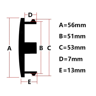 Cache-Moyeux Universels 56mm ABS Noir ou Argent