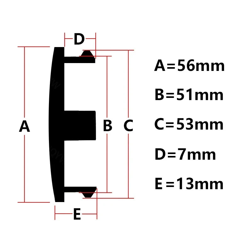 Cache-Moyeux Universels 56mm ABS Noir ou Argent — vue d'ensemble