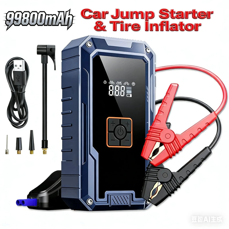Booster de Batterie 12V avec Compresseur 150 PSI