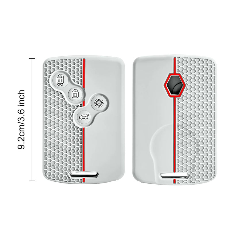 Étui de Protection Clé Renault Carte Silicone Gris Mégane Clio 4 Captur Kadjar Laguna 3 Koleos Scénic 3