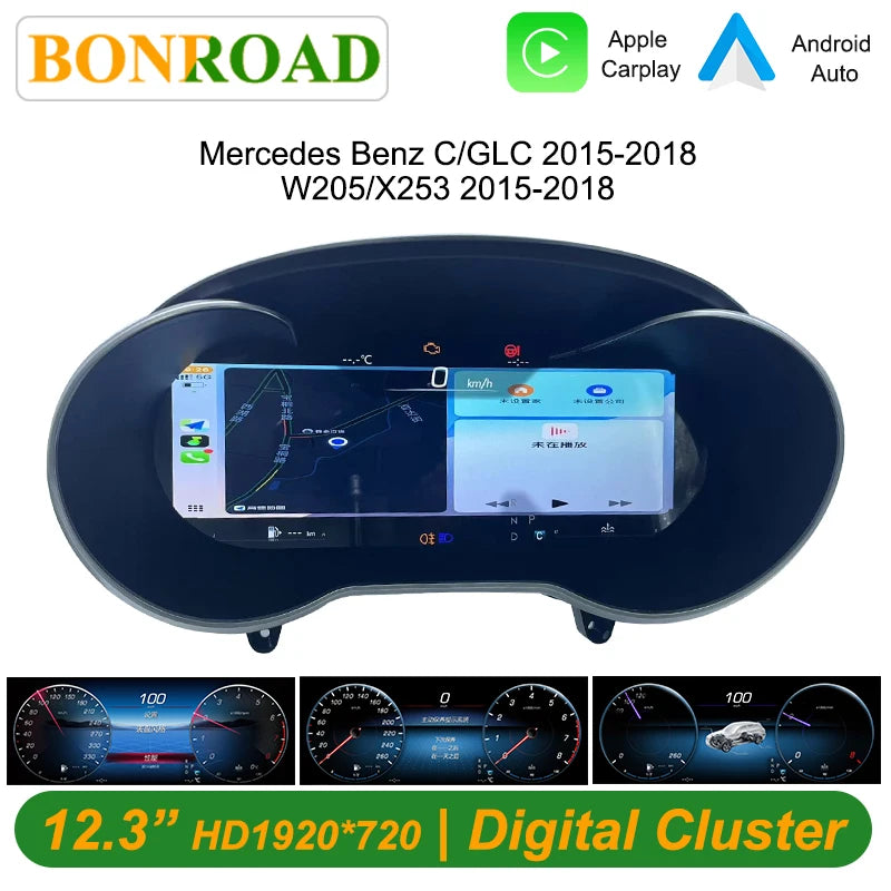Tableau de Bord Numérique Mercedes Classe C GLC