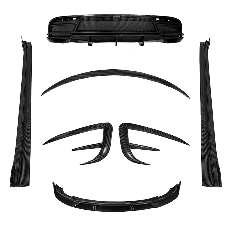 Kit Carrosserie Carbone Sec Tesla Model Y 2021+ : Lèvre de Pare-Chocs, Jupes, Diffuseur et Becquet