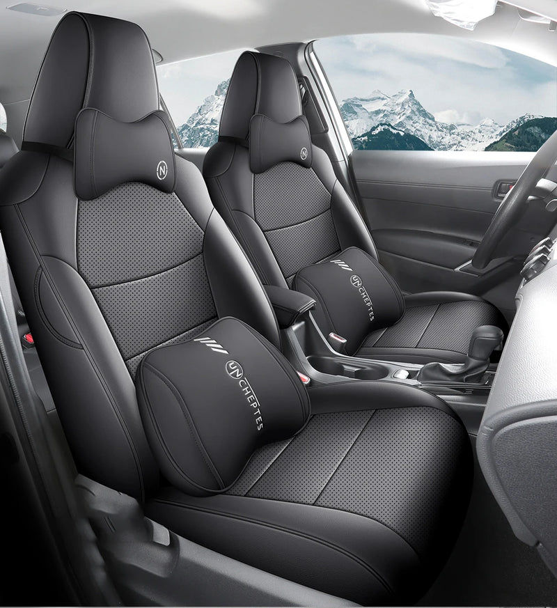 Housses de Siège Cuir Toyota RAV4 2020-2023 Sur Mesure 5 ou 9 Pièces Orange Vert Gris Noir