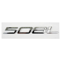 Logo Peugeot 208, 308, 408, 408X, 508 et 508L en ABS 3D, Emblème Lettres de Coffre Noir Brillant, Argent ou Gris