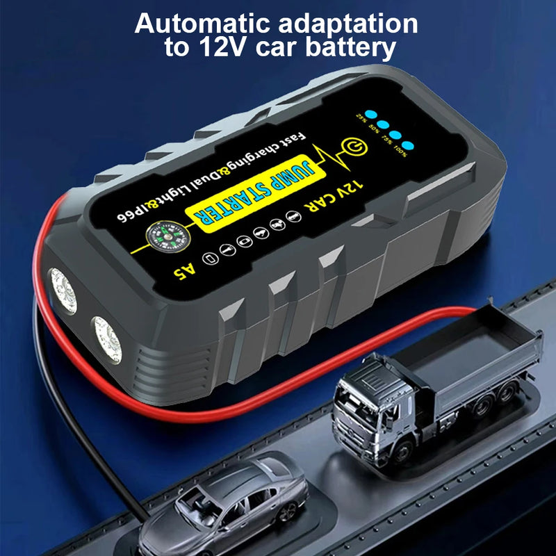 Booster de Batterie Voiture 3000A 12V Étanche IP66 Double Lampe