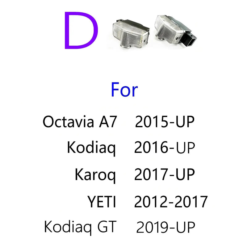 Projecteur Porte Skoda Octavia, Superb, Fabia, Kodiaq, Karoq, Yeti, 2004-2024, Lumière de Bienvenue, Lot de 2