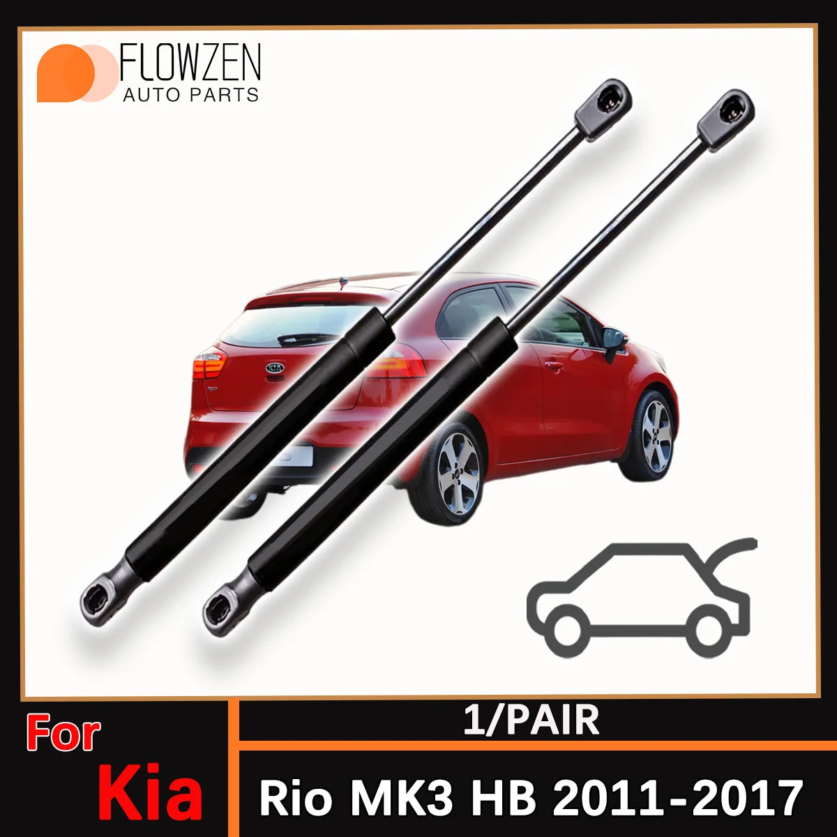 Vérins de Coffre Kia Rio 3 MK3 2011-2017 Paire