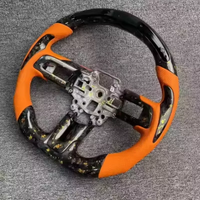Volant de Course Carbone Forgé Orange avec Voyant LED de Rapport Ford Mustang 2015-2020