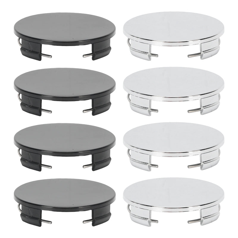 Cache-Moyeux Universels 65 mm Vierges Chromé ou Noir Lot de 4