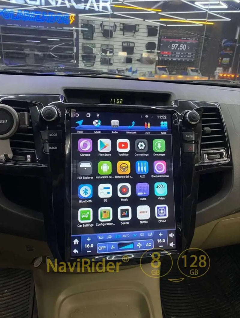 Autoradio Android 14 Écran Vertical Toyota Fortuner et Hilux 2005-2014 CarPlay GPS 4G