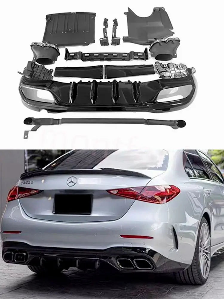 Diffuseur Arrière Look C63 AMG Mercedes Classe C W206 2022+ C200L C240 C250 C280