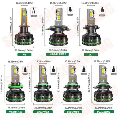 Ampoules LED Canbus H7 H4 H11 HB3 HB4 12V