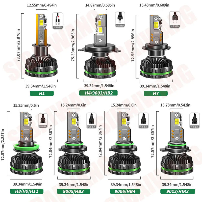 Ampoules LED Canbus H7 H4 H11 HB3 HB4 12V