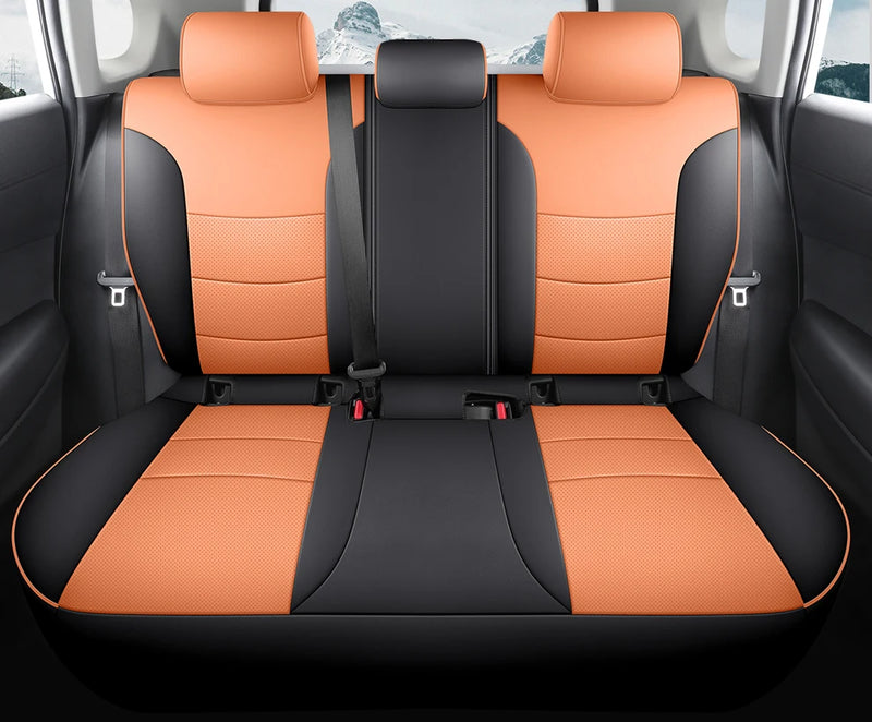 Housses de Siège Cuir Toyota RAV4 2020-2023 Sur Mesure 5 ou 9 Pièces Orange Vert Gris Noir