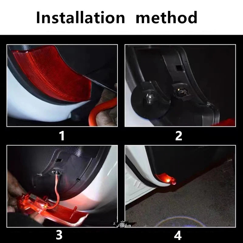 Projecteur Porte Hyundai Elantra 2008-2015, Lumière de Bienvenue LED, Lot de 2, 7 Motifs
