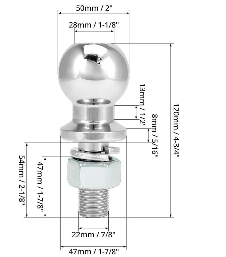 Boule de Remorquage M22 50 mm 3,5 T