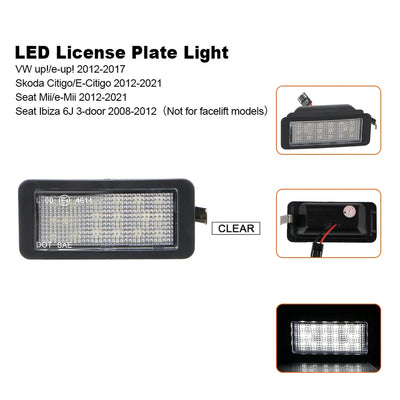 Éclairage de Plaque LED VW Up Skoda Citigo Seat Mii