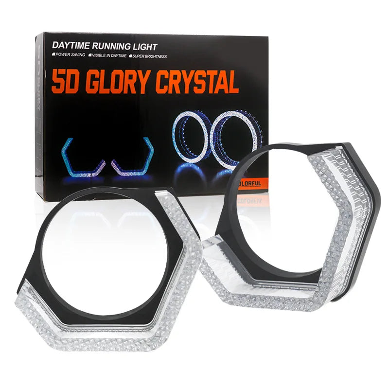 Anneaux LED Angel Eyes RGB Feux de Jour 5D 2,5 et 3 Pouces