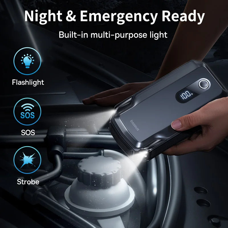 Baseus Booster de Batterie Voiture 2000 A 20 000 mAh Charge Rapide 30 W