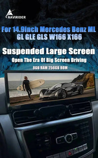 Autoradio Android Mercedes ML GL GLE GLS W166 X166 2012-2018 Écran 14,9 pouces CarPlay GPS