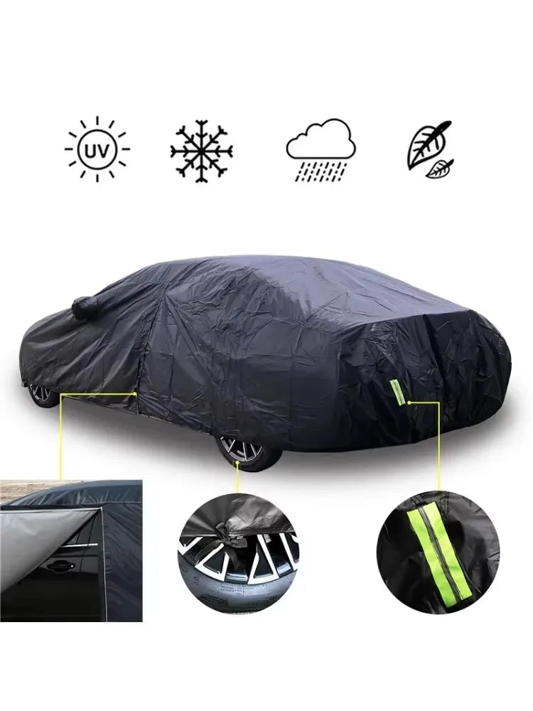 Bâche de Protection Voiture Universelle SUV Berline Noire Anti-UV