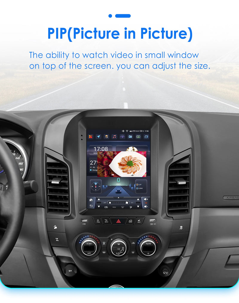 Autoradio Android Ford Ranger 2012-2015 Écran Vertical 9,7 Pouces CarPlay Sans Fil GPS DSP