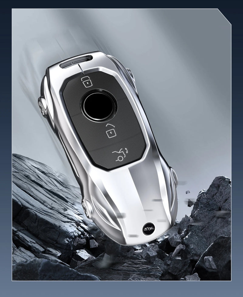 Coque de Protection Clé Mercedes Classe A B C E S W204 W205 W210 W212 W213 W176 W463 GLC GLB GLE AMG Alliage de Zinc Style Supercar