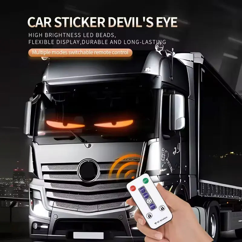 Panneau LED Yeux du Diable Flexible Voiture Télécommande