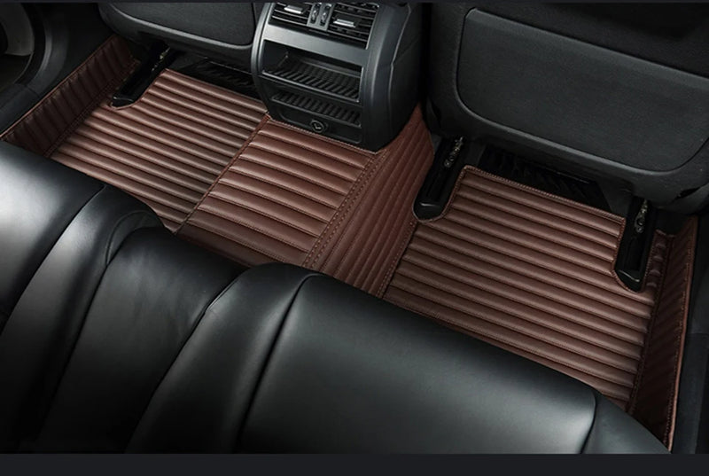 Tapis de Sol Cuir PU Rayé 5D Sur Mesure Volvo XC40 V60 V90 2016-2023 5 Places ou 1 Pièce