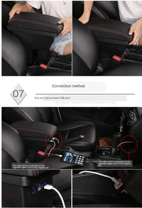 Accoudoir Peugeot 308 T7 SW 2008-2012 Citroën C4 2011 Cuir avec Rangement et Prise USB