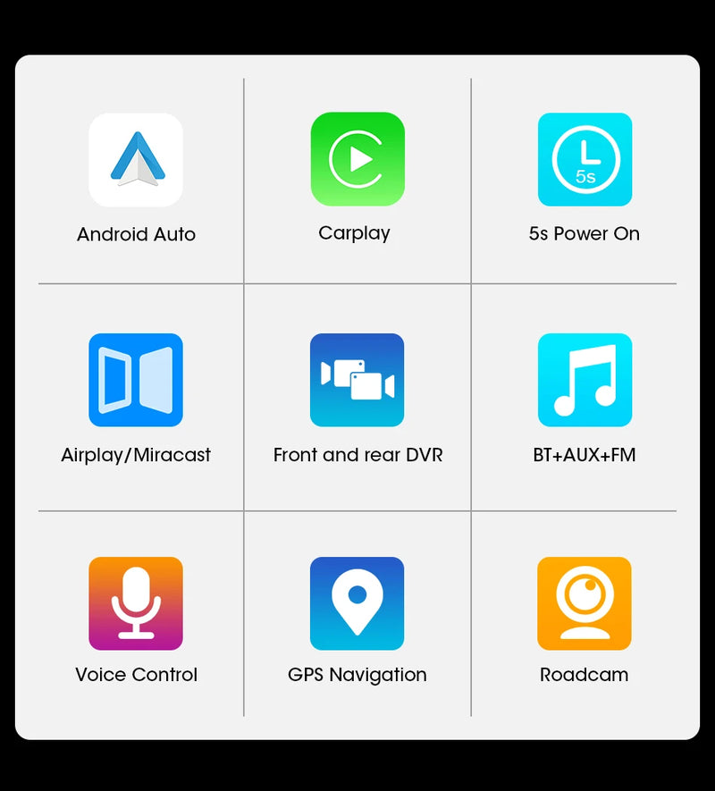 Dashcam 4K Écran CarPlay Sans Fil 11,26 ou 10,26 Pouces Double Caméra