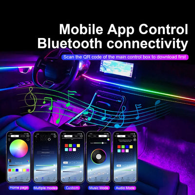 Kit Éclairage d'Ambiance LED Acrylique 18 en 1 Voiture