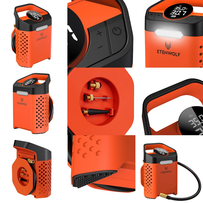 Gonfleur de Pneu ETENWOLF V3 160 PSI Compresseur Portable 7800 mAh