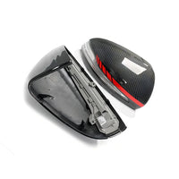 Coque de Rétroviseur Mercedes GLC X253, EQA, EQB X243, EQC N293 en Carbone Véritable de Remplacement, Sec, Forgé ou Liseré Rouge