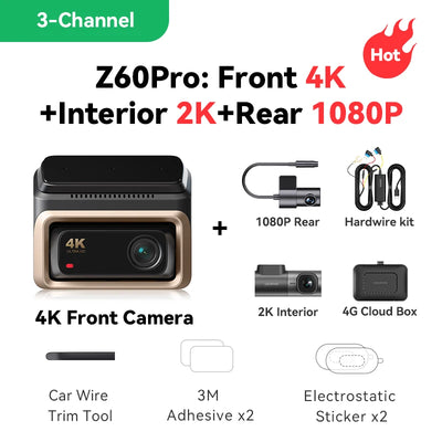 Dashcam DDPAI Z60 Pro 4K 3 Canaux GPS
