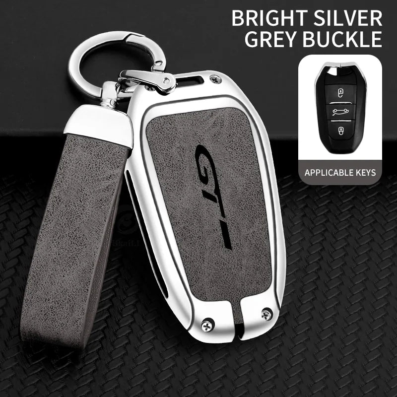 Coque de Clé Peugeot GT Line 3 Touches Alliage de Zinc Suédine