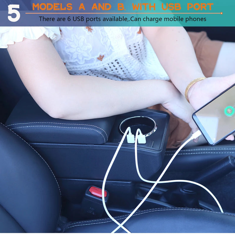 Accoudoir Central Citroën C3 C4 Charge Rapide Type-C ou 6 USB Rangement