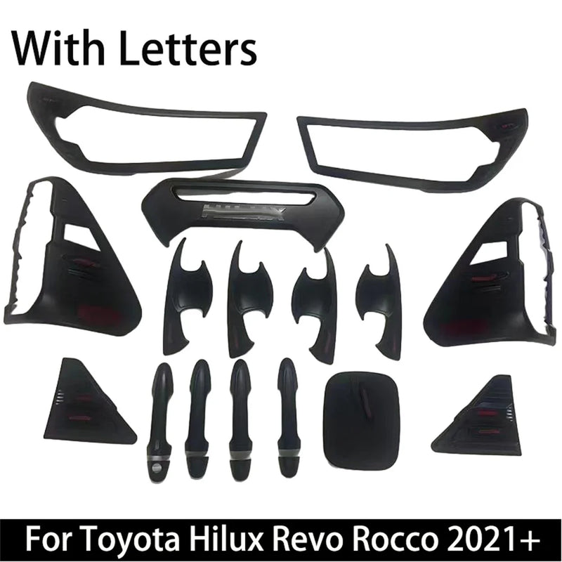 Kit de Tuning Noir Mat Toyota Hilux Revo 2015+ Extérieur en ABS Packs A B ou C