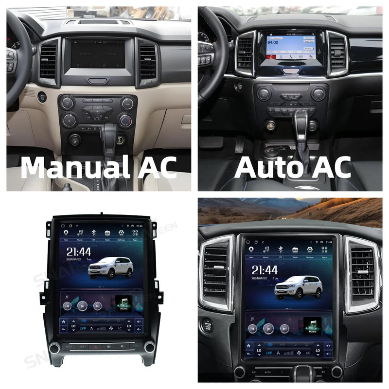 Autoradio Android 14 Ford Ranger Everest 2015-2021 Écran Vertical 12,1 pouces CarPlay GPS