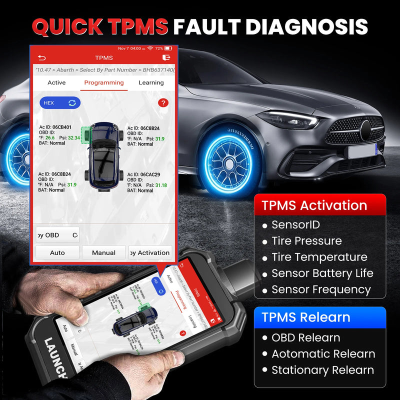TPMS Tool Launch Creader 5011 V2 Tire Sensor Diagnostic