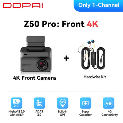 Dashcam DDPAI Z50 Pro 4K GPS ADAS Vision Nocturne