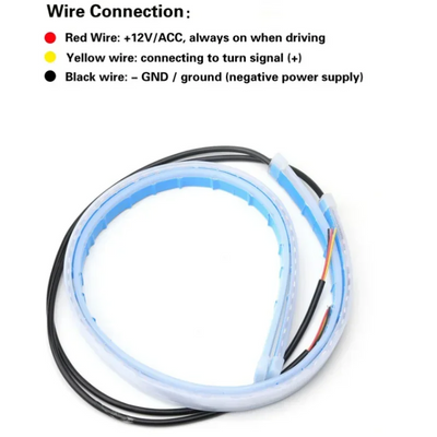 Bande LED DRL Flexible Feux Jour Voiture Clignotant
