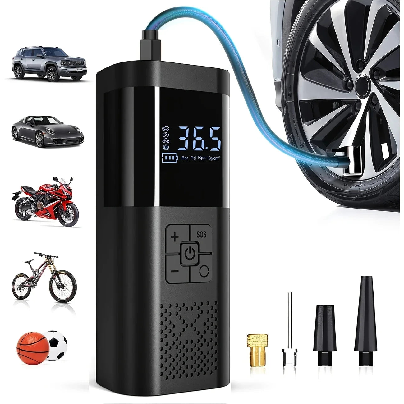 Gonfleur de Pneu Sans Fil 150 PSI Écran Numérique