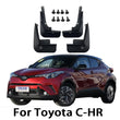Garde-Boue Toyota C-HR 2016-2023 Jeu de 4 Bavettes Avant et Arrière en ABS