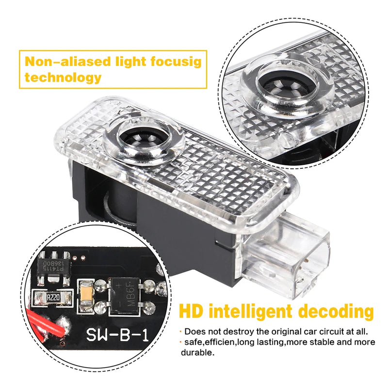 Projecteur de Portière LED Porsche Cayenne 955 957 2003-2009, Motif Cayenne ou Porsche, Paire