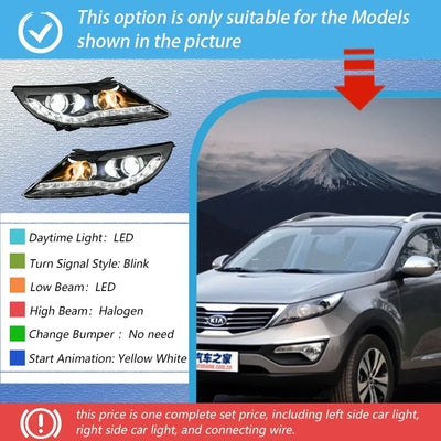 Phares LED Kia Sportage R 2010-2014 Mise à Niveau Premium