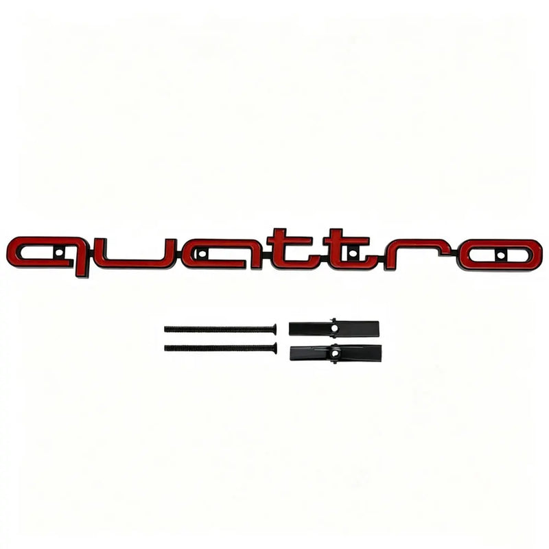 Logo Quattro Audi 42 cm pour Calandre en ABS, 4 Finitions, A3 A4 A5 A6 A7 A8 Q3 Q5 Q7 RS