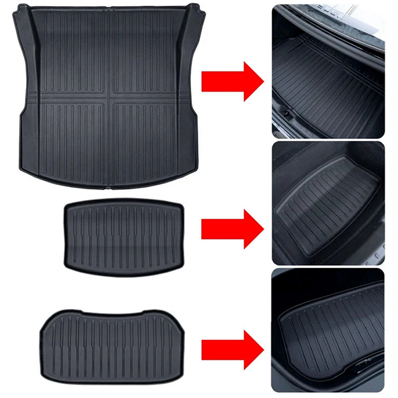 Tapis de Coffre Avant et Arrière Tesla Model 3 Highland 2024 TPE Étanche