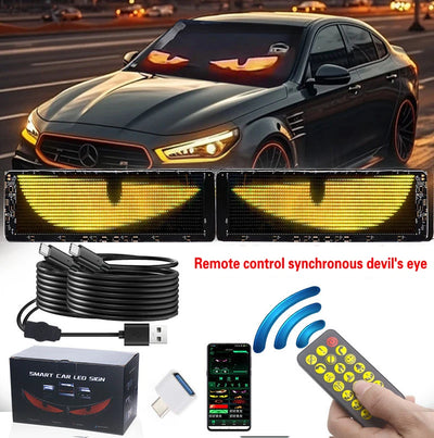 Écran LED Pliable de Pare-Brise Yeux du Diable Voiture Camion